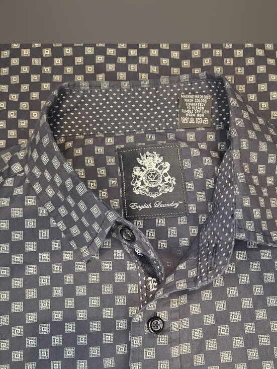 English Laundry Other - English Laundry Size L Men’s Black Geo Print Button-Up Shirt